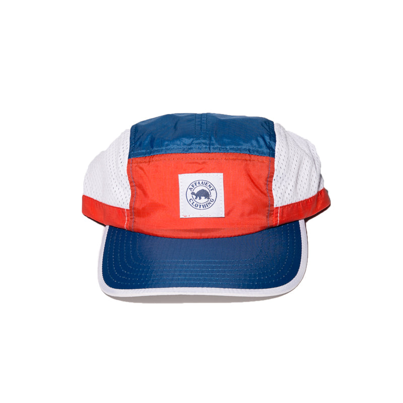 RED WHITE AND BLUE 5 PANEL HAT